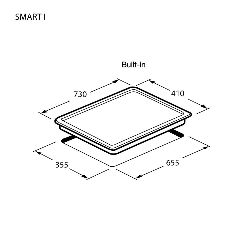 ชุดเซต เตาฝังแก๊ส 2 หัว + เครื่องดูดควันติดผนัง EVE รุ่น SMART I ฐานกระจกนิรภัย สีดำ ขนาด 73 ซม. + HC-ARC-90 PLUS ขนาดกว้าง 90 ซม._2